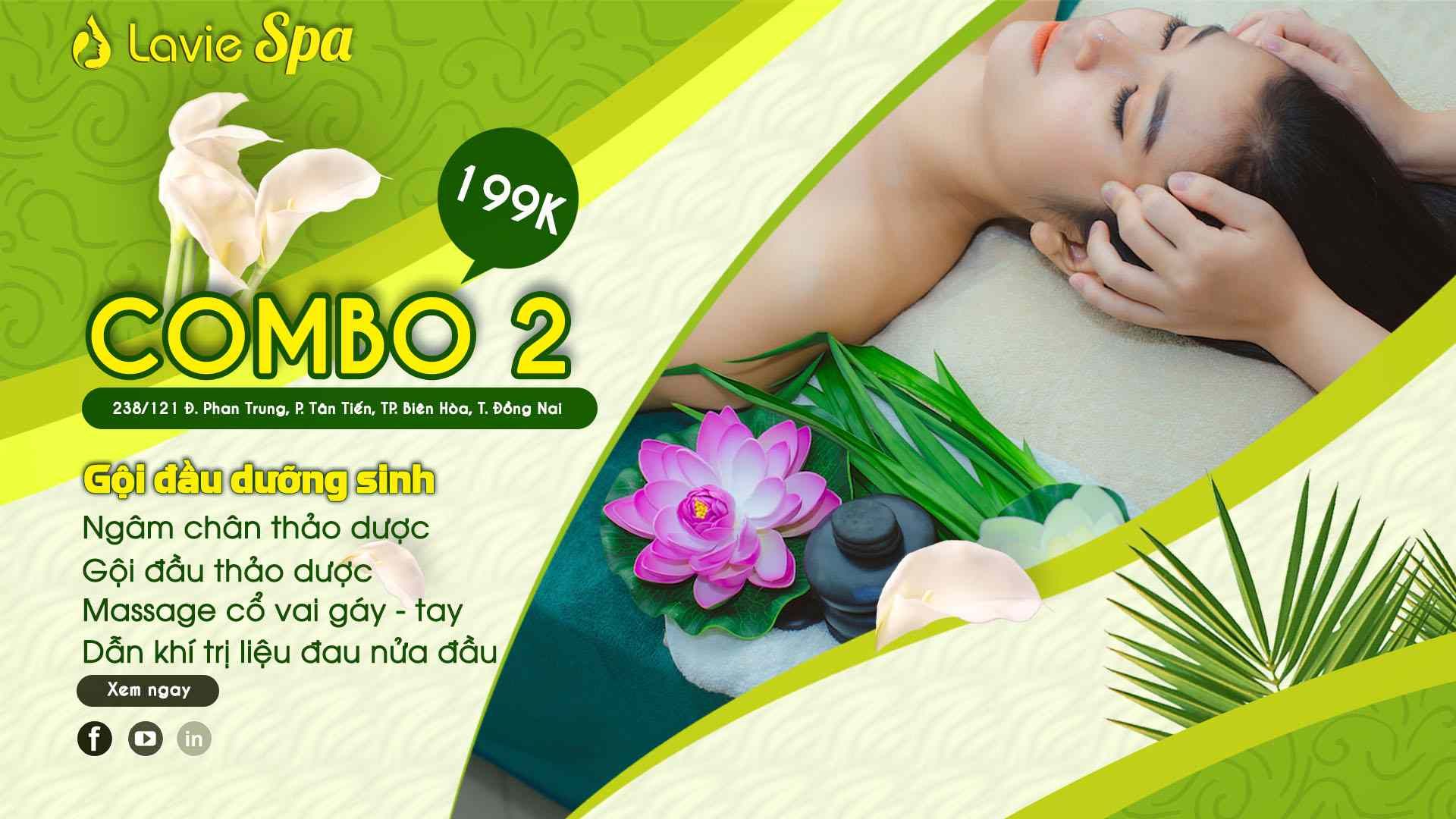 Gội đầu dưỡng sinh tại biên hòa - gói combo 4