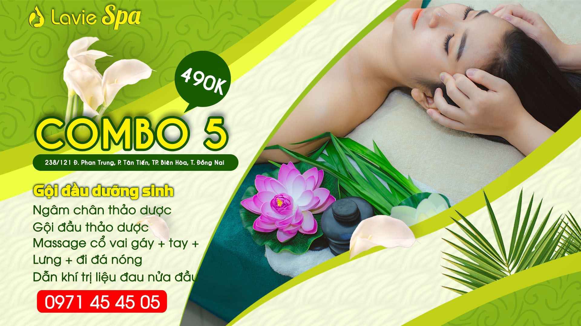 Gội đầu dưỡng sinh tại biên hòa - gói combo 5